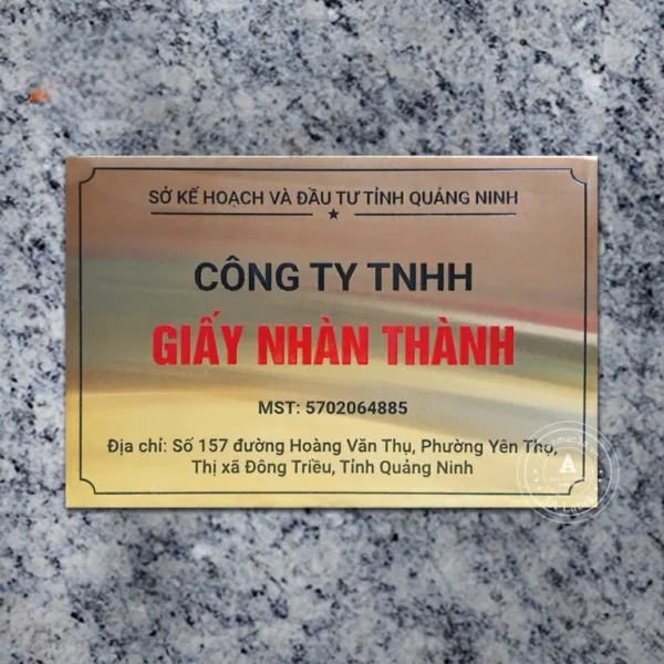 Biển Tên Công Ty Inox Hắt Sáng