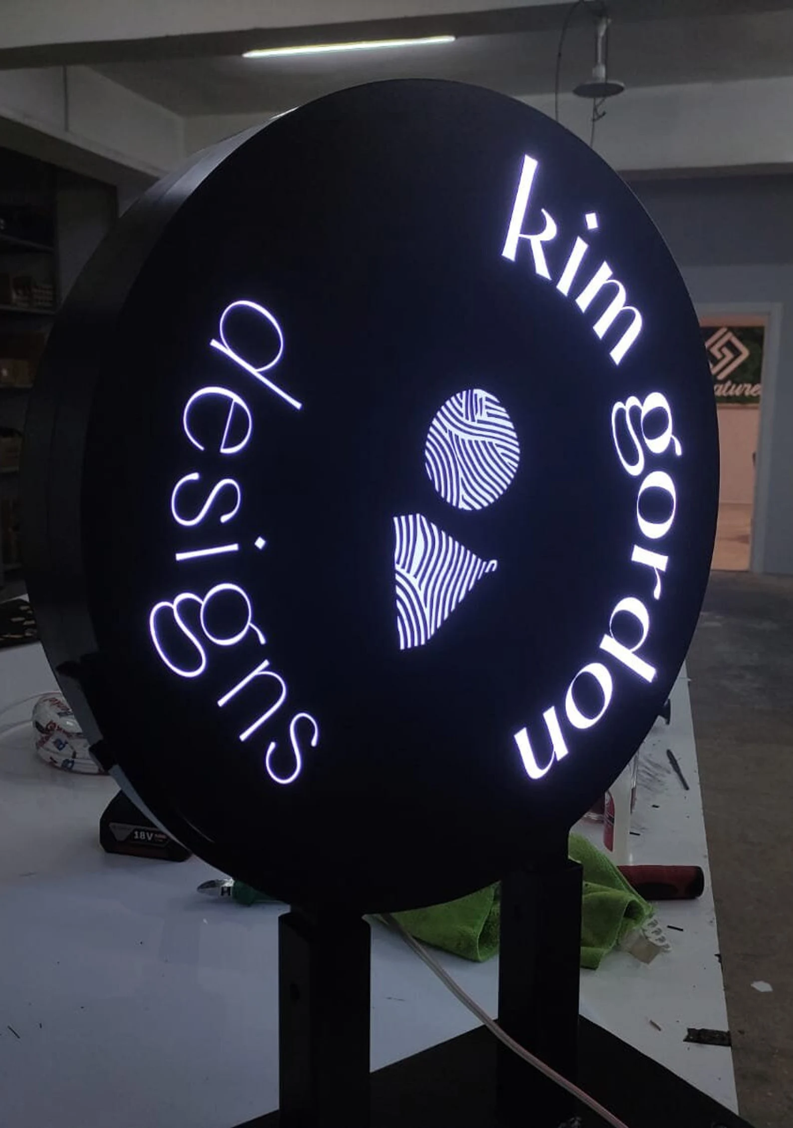 Biển Vẫy Alu Gương Vàng LED Flash 70x50cm Bien vay alu