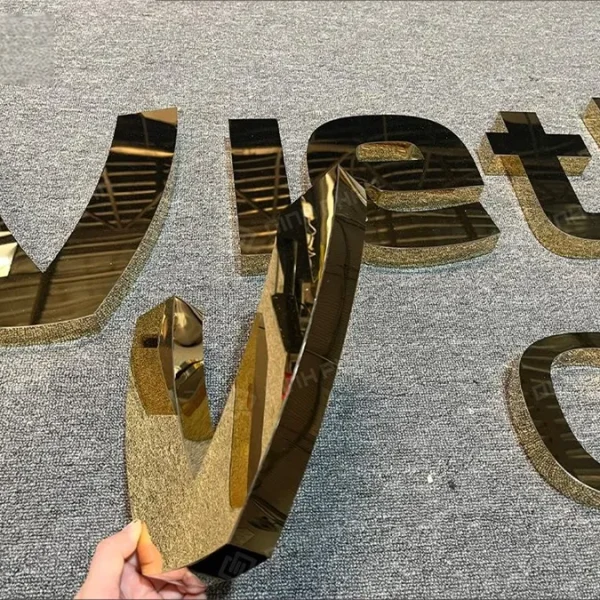 Chữ Inox 304 Mạ Vàng Titanium Dày 2mm