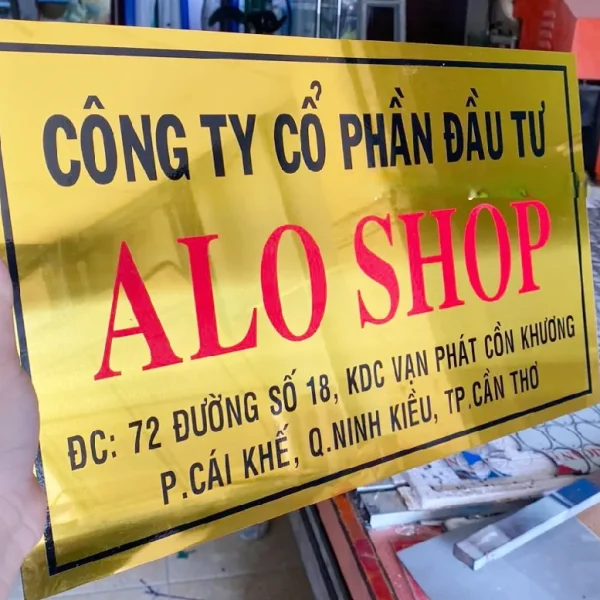 Biển Công Ty Alu Gương Bạc In UV Dich vu lam bang cong ty alu