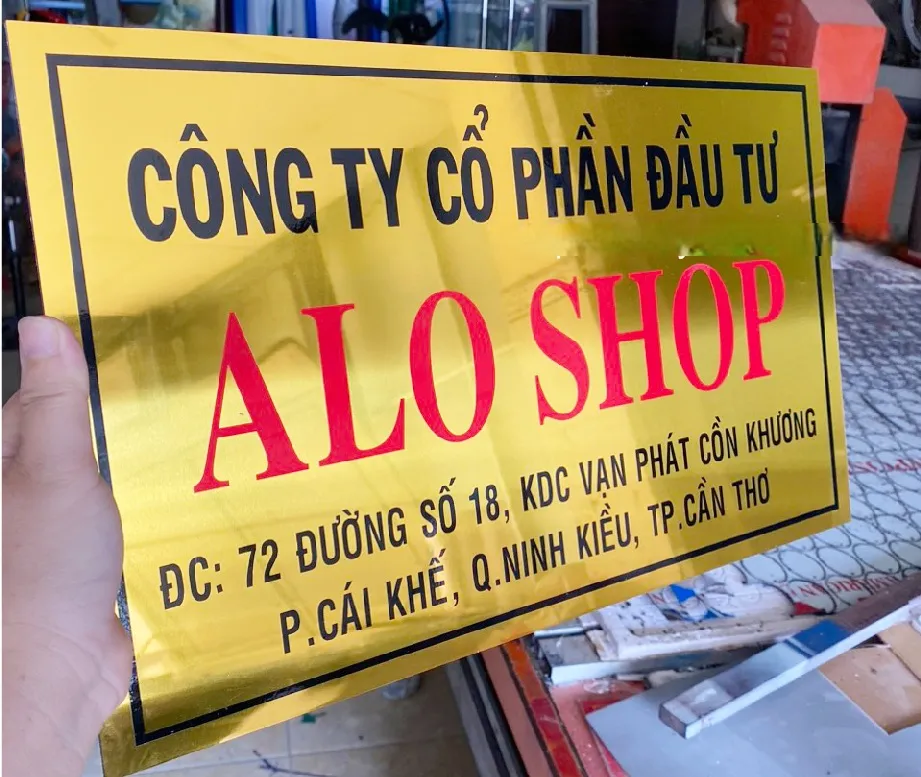 Biển Công Ty Alu Gương Bạc In UV Dich vu lam bang cong ty alu