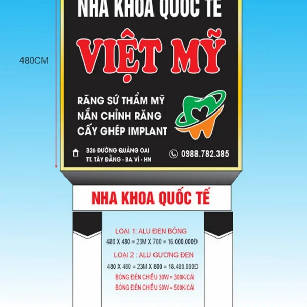 Quang Cao 24h cung cap da dang cac loai bien quang cao phong kham nha khoa