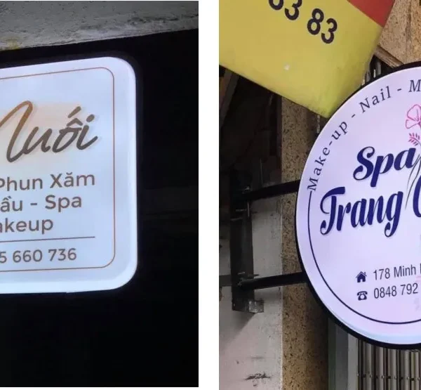 Biển Vẫy Alu Gương Vàng LED Flash 70x50cm Quy trinh lam bien vay alu chuyen nghiep tai Quang Cao 24H