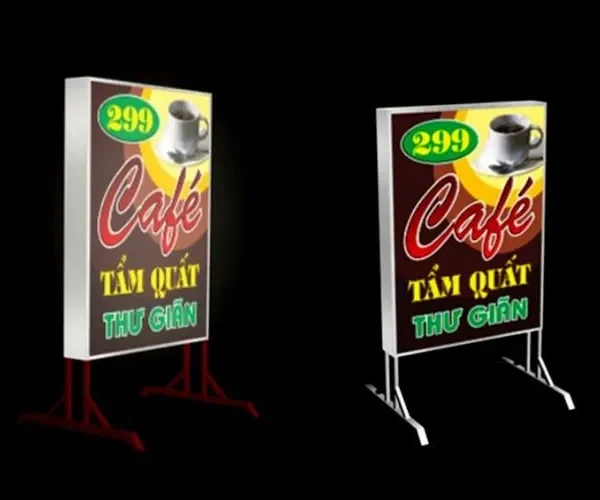 Biển Vẫy Có Chân Inox 304 LED 2 Mặt Uu diem cua bien vay co chan so voi cac hinh thuc quang cao khac