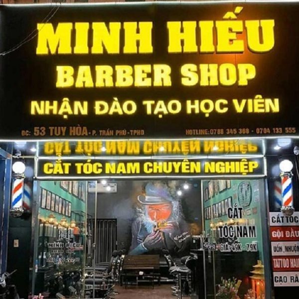 biển hiệu barber shop đèn led
