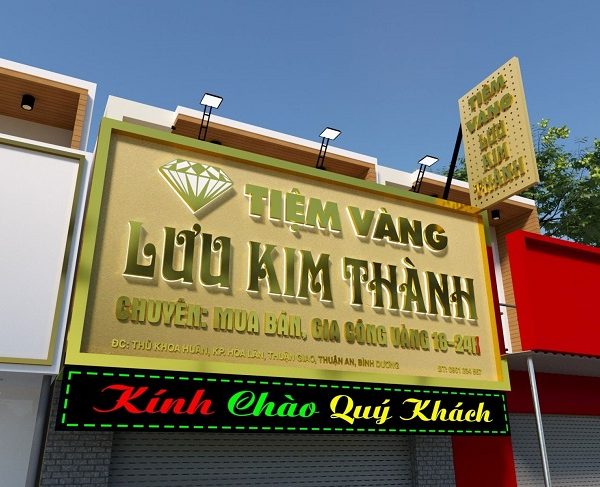 bảng hiệu chữ inox tiệm vàng