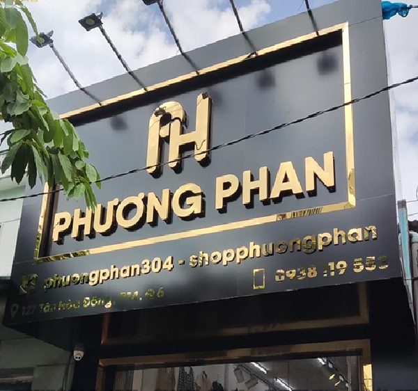 biển hiệu cửa hàng điện thoại chữ inox