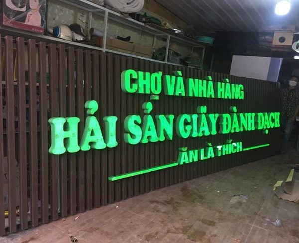 bảng hiệu đèn led hải sản