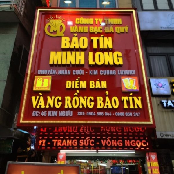 bảng hiệu tiệm vàng đèn led