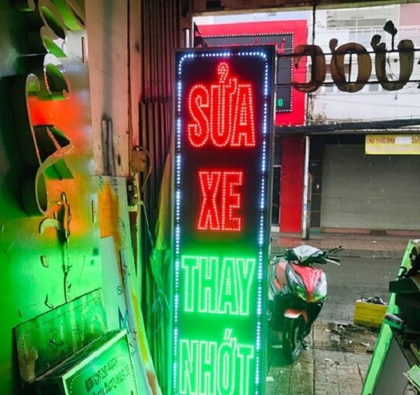 bảng hiệu sửa xe đẹp led