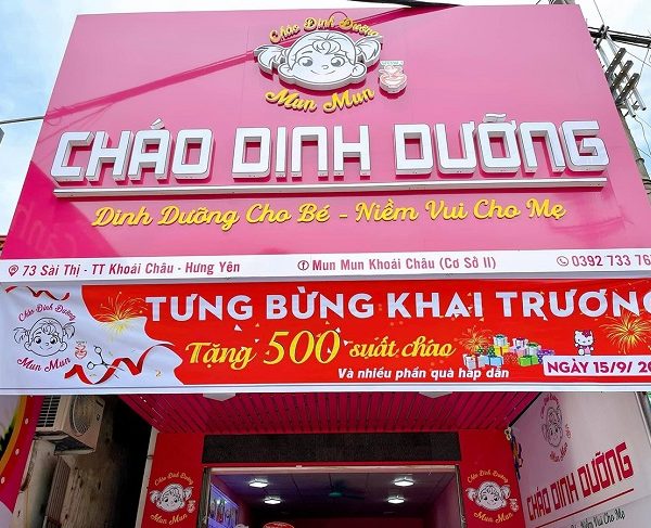 biển cháo dinh dưỡng mica