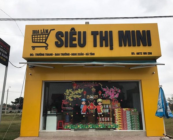 bảng hiệu siêu thị mini mart