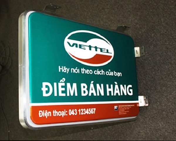 15+ Mẫu Bảng Hiệu Viettel Đẹp Cho Cửa Hàng Ủy Quyền Biển hộp đèn Viettel