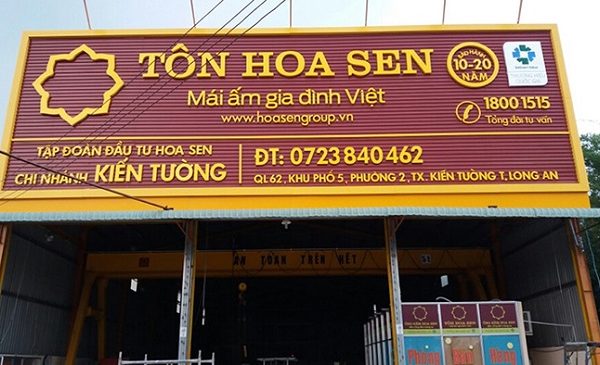 35+ Mẫu Bảng Hiệu Tôn Sóng Quảng Cáo Đẹp, Ấn Tượng biển tôn hoa sen