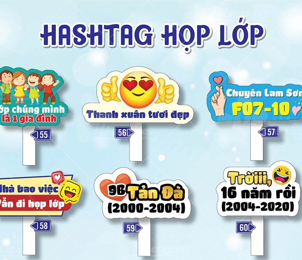 50+ Mẫu bảng Hashtag cầm tay chụp hình đẹp, ấn tượng hashtag cầm họp lớp