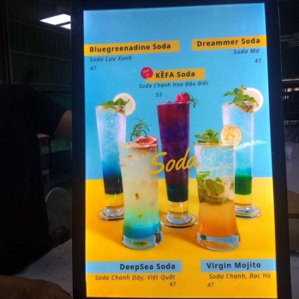 bảng hiệu hộp đèn sinh tố nước ép