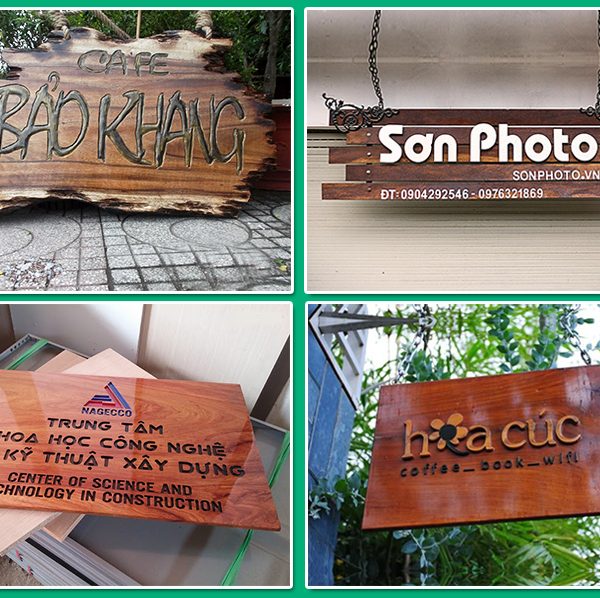 Biển hiệu quán cafe bằng gỗ
