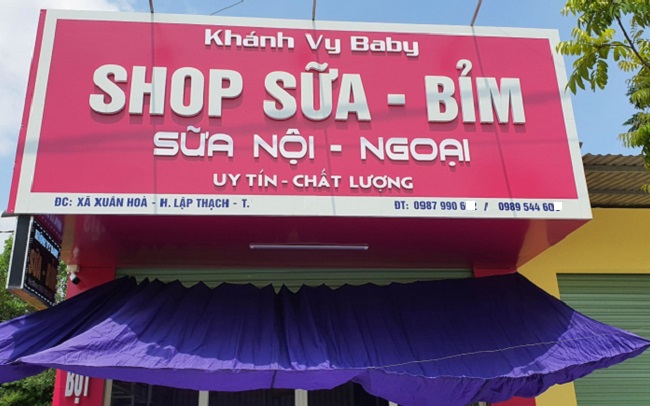 lam-bien-hieu-cua-hang-sua làm bảng hiệu cửa hàng bỉm sữa