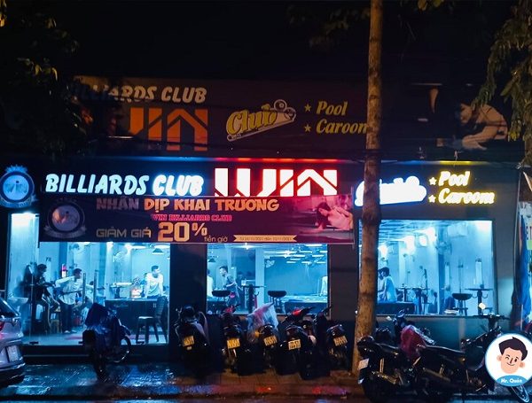 bảng hiệu bida nền mica gắn đèn led