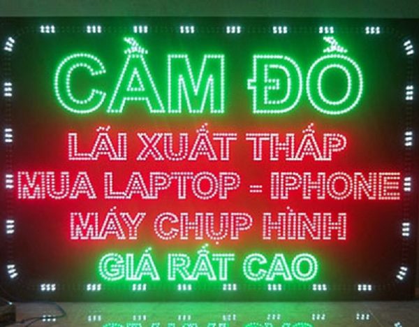 biển hiệu đèn led tiệm cầm đồ