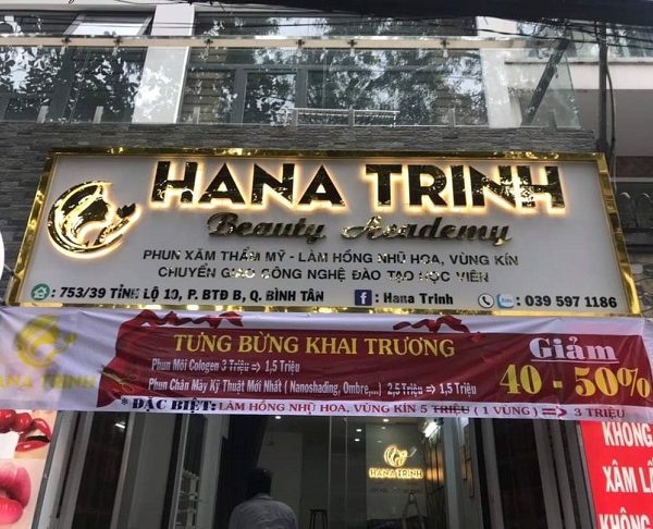 mẫu bảng hiệu phun xăm đẹp