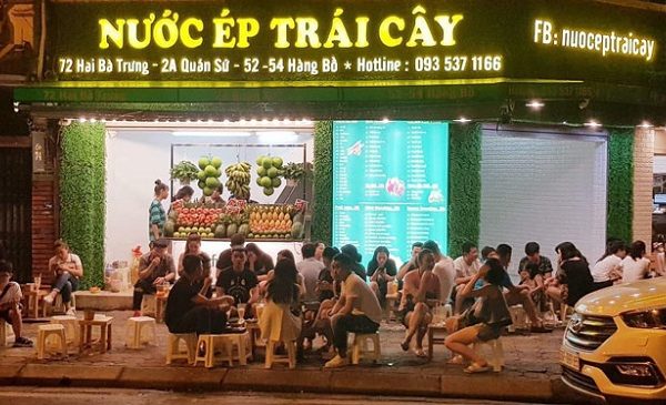 biển quảng cáo sinh tố nước ép