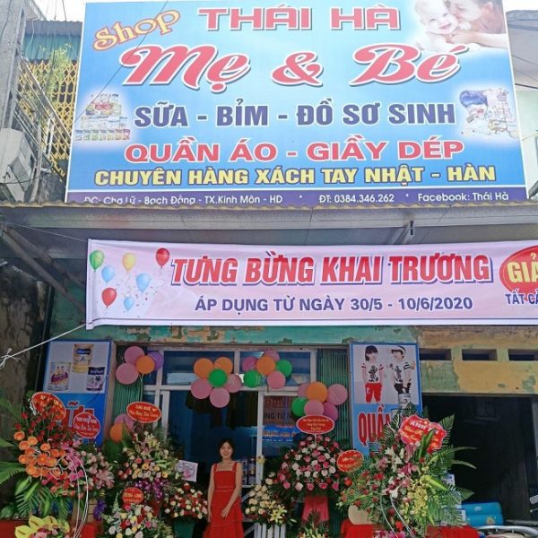 biển quảng cáo shop mẹ và bé