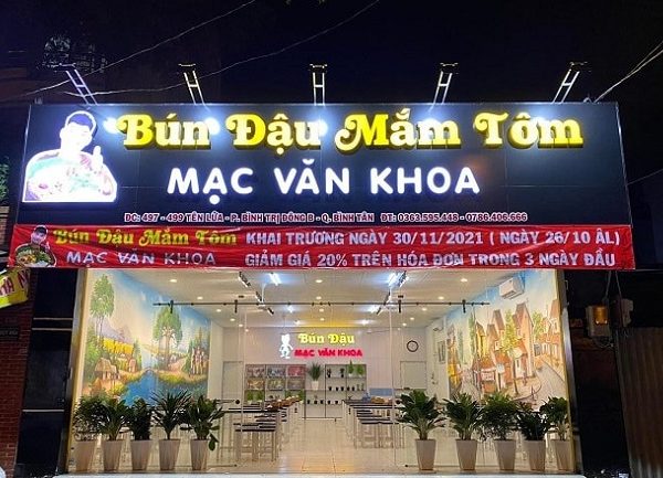 30+ Mẫu Bảng Hiệu Bún Đậu Mắm Tôm Đẹp, Ấn Tượng Nhất Bảng hiệu bún đậu mica