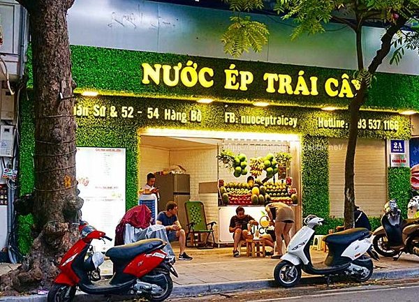 Bảng hiệu quán sinh tố nước ép